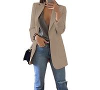 Angel ZYJ Blazer Elegante Donna Manica Lunga Blazer Lunga Aperto Davanti Tinta Unita Elegante Ufficio Business Carriera Giacca Eleganti per Ragazze e Donna