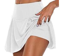 Angel ZYJ Gonna Estate con Pantaloncini Vita Gonna Corta Sportiva da Donna, Gonna Corta Sportiva 2 in 1 Gonna Sportiva da Golf da Tennis Gonna da Corsa Elastica (Bianco, M)