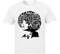 Angela Davis Actor T Shirt Letter Hair Art Character Tshirts out in The Night Cotton Design Tees White 3XL