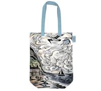 Angela Harding - Borsa tote in cotone con stampa Stormy Seaside - Accessorio alla moda, Blu, Bianco, Verde, Marrone, Shoulder Bag