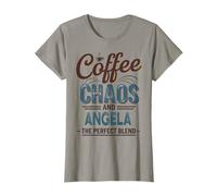 Angela Personalized Cute Coffee Girls Angela Name Maglietta