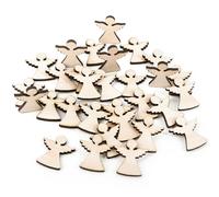 Angeli decorativi, 30 pezzi: mini figure di angelo custode in legno, piccoli portafortuna e regali, decorazioni da tavola marroni, idee regalo e fai da te, decorazione in legno, 4 cm