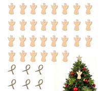 Angeli decorativi in legno 30 pezzi: mini figure angelo custode 5x3 cm marrone per Natale, decorazioni albero, regali, fai da te, eventi speciali
