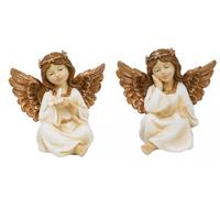 ANGELI IN CERAMICA cm. 15 con luci Led