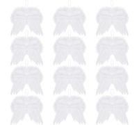 Angeli per Albero di Natale Ali 12 Pezzi Decorazioni Bianche per Albero di Natale Piume d'Angelo Natale Pendenti Albero di Natale Addobbi Albero di Natale Artigianato Fai Da Te (16X14CM)