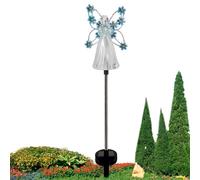 Angeli per cimitero - Angelo da giardino solare con 7 LED e decorazione di di fiori, paesaggio solare accende la luce decorativa per il cortile del giardino, le decorazioni del