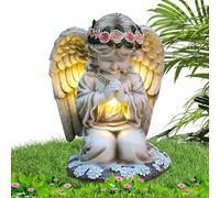 Angeli solari per cimitero, luce solare per angeli da giardino,Simpatiche luci solari da giardino in resina con angelo | Decorazioni per cimiteri, decorazioni da giardino, sculture impermeabi per la f