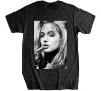 Angelina Jolie Brad Pitt Fihjt Club Dvd Punk Ciggy Tshirt Fashion Men Clothing Harajuku Hiphop Streetwear Retro Gothic Style Tee Black XL