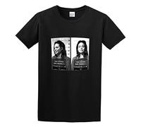Angelina Jolie Celebrity Mugshot Black Cotton Tee Size Medium