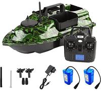 Angelköder RC Stivale Appât D'appâts, Bateau D'appât À Télécommande Sans Fil Avec Lampe Pour La Pêche Nocturne, 500 M De Gamme Télécommandée, Appât Max 2 Kg (Verde De L'armée)