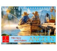 Angeln mit Herz und Haken (Tischkalender 2026 DIN A5 quer), CALVENDO Monatskalender: Stille Wasser, große Fänge, starke Momente.