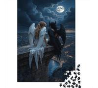 Angelo And Demon Puzzle Impossible 1000 Pezzi città Moonlit Decorazione Per La Casa. Rilassamento E Intelligence Per Adulti E Bambini Da 12 Anni 1000pcs (75x50cm)