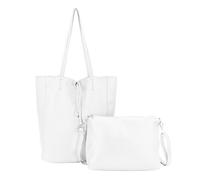 ANGELO Borsa a Spalla da Donna, Borsa Shopper Grande in Pelle PU con Pochette a Tracolla Rimovibile, Tote Bag 2in1 Moderna Elegante per Lavoro, Ufficio, Università, Viaggio (Bianco)