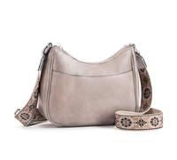 ANGELO Borsa a Tracolla da Donna, Borsetta a Spalla in Pelle PU con Cinturino Floreale Regolabile e Rimovibile, Crossbody Bag Compatta e Capiente, per Viaggio, Lavoro (Cachi)