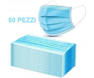Angelo Carillo SET 50 MASCHERINE CHIRURGICHE TNT 3 STRATI IDROREPELLENTE BIANCO