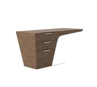 Angelo Cerdá - Tavolo da scrivania in legno di noce - Scrivania ufficio moderna con cassetti soft-closing - Scrivania lavoro con base in acciaio cromato - Resistente e versatile - 150 x 60 x 76 cm