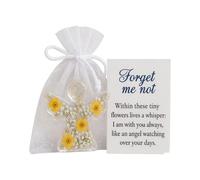 Angelo commemorativo in plastica 1 pezzo con essiccato Forget-Me-Non per silenzi
