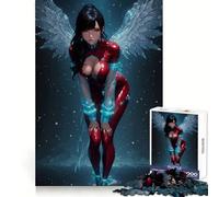 Angelo con abito rosso, puzzle da 1000 pezzi per adulti, migliora la memoria, divertente per il tempo libero, disegno tagliato al laser, regalo di Natale (38x26cm)