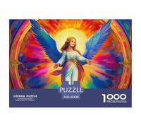 Angelo con Ali Colorate Puzzle 1000 Pezzi Figura Artistica Puzzle per Adulti Carta Stile Artistico Relax Famiglia Regalo 52x38cm/1000pcs