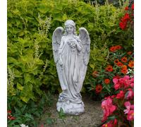 Angelo con ali decorazione tomba statua in pietra 57 cm 13 kg grigio cemento ...