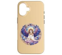 Angelo custode blu e viola per vegliare su di te Custodia per iPhone 16