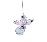 Angelo custode da appendere con pietra portafortuna per il mese di ottobre, rosa, impreziosito con cristalli Swarovski
