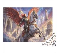 Angelo Custode dalle Ali Rosse Puzzle in Legno 500 Pezzi Adulti E Ragazzi,Antistress,Sfida Impossibile,dai 14 Anni,Decorazione Casa,Idea Regalo,Legno,Gioco Educativo (52x38cm)