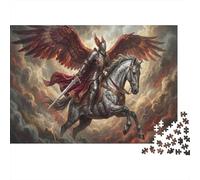 Angelo Custode dalle Ali Rosse Puzzle in Legno 500 Pezzi Adulti E Ragazzi,Decorazione Casa,Idea Regalo,dai 14 Anni,Legno,Sfida Impossibile,Gioco Educativo,Antistress (52x38cm)