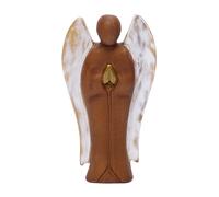 Angelo Custode Figura IN Legno Di Teak Artigianale Portafortuna Statuetta