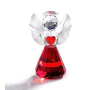 Angelo custode in cristallo con cuore statuetta ornamentale regalo per donne, angelo in vetro simpatia da collezione decorazione natalizia