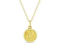 Angelo Custode Medaglia 11mm Bambini Collana Religioso - Oro Placcato Argento