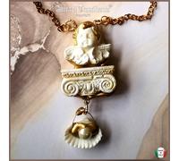 Angelo Custode Protettore Gioiello Collana Art Deco Bigiotteria Conchiglie Perla