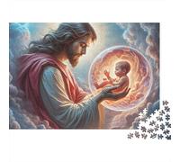 Angelo Custode Puzzle 1000 Pezzi Carta per Adulti Scena Neonato Gioco di Puzzle Relax Casa Regalo 52x38cm/1000pcs