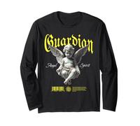 Angelo Custode Spirit Cherubino Angelcore Gotico Blackletter Maglia a Manica
