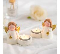 Angelo Custode: Statuette Decorative Romadedi, Candelabro Natalizio, Figura in Porcellana per Lumini, Corona dell'Avvento, Regalo Cristiano