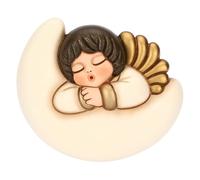 Angelo da parete su luna in ceramica, piccolo - Ceramica - 10,4x10,5x3,2 cm