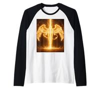 Angelo del Fuoco Celeste Guardiano Luce Regalo Design Maglia con Maniche Raglan