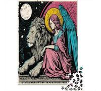 Angelo del potere e leone Puzzle 1000Pcs Pop art Decorazione Per La Casa. Rilassamento E Intelligence Per Adulti E Bambini Da 14 Anni 38x26cm/1000pcs