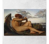 Angelo Della Caduta Alexandre Cabanel, acb12 quadro stampato su tela, fine art, pronto da appendere 200x120 cm