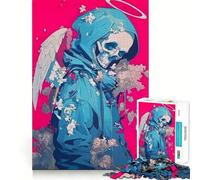 Angelo della Morte con Fiori - Puzzle da 1000 pezzi per adulti - Esercizio mentale - Taglio di precisione - Bordi lisci - Attività rilassante di gruppo al chiuso (38x26cm)