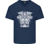 Angelo Della Morte Teschio Del Giorno Dei Morti Maglietta In Cotone A V Per Uomo