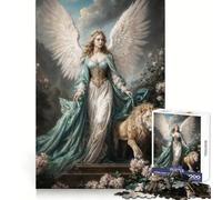 Angelo della Natura con Leone in Giardino Fiorito, Arcangelo Ariel Puzzle per Ragazzi 1000 Pezzi Concentrazione Mentale Ricreazione Tranquilla Incastro Perfetto Regalo (38x26cm)