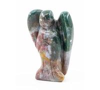 Angelo di cristallo del Agata indiana, piccola scultura dell'angelo custode, pietra di guarigione del cristallo, cristallo di guarigione del quarzo rosa, angelo fortunato del fascino 1.5 pollici