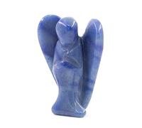 Angelo di cristallo del blu Aventurina, piccola scultura dell'angelo custode, pietra di guarigione del cristallo, cristallo di guarigione del quarzo rosa, angelo fortunato del fascino 1.5 pollici