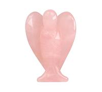 Angelo di cristallo del quarzo rosa, piccola scultura dell'angelo custode, pietra di guarigione del cristallo, cristallo di guarigione del quarzo rosa, angelo fortunato del fascino 1.5 pollici