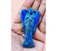 Angelo di cristallo lapislazzuli, angelo custode in cristallo Reiki Energy Bless intagliato a mano, lapislazzuli, angelo, angelo tascabile, decorazione per la casa, 7,6 cm