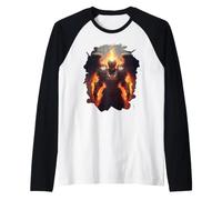 Angelo di Fuoco con Fiamme dell'inferno Maglia con Maniche Raglan
