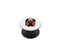 Angelo di fuoco con fiamme dell'inferno PopSockets PopGrip Adesivo