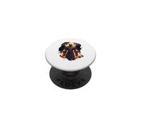 Angelo di fuoco con fiamme dell'inferno PopSockets PopGrip Adesivo
