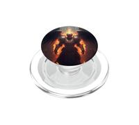 Angelo di fuoco con fiamme dell'inferno PopSockets PopGrip per MagSafe